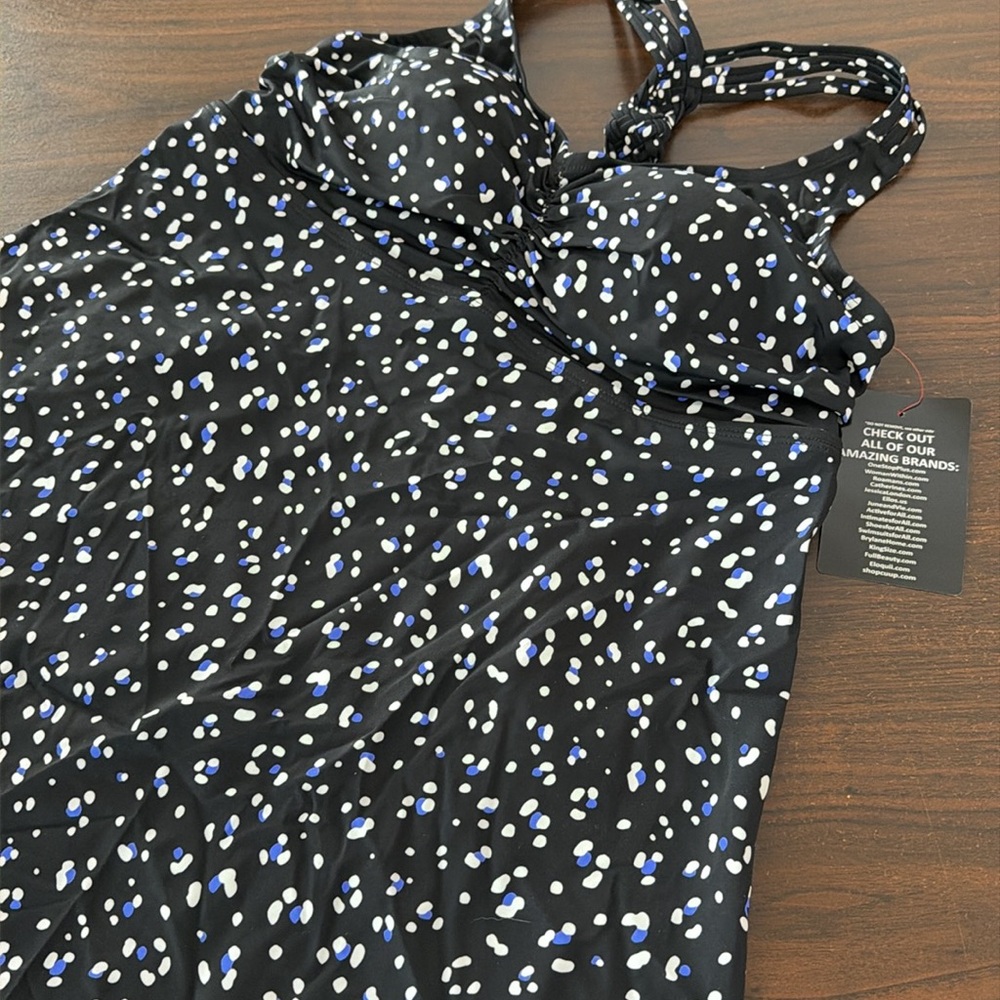 Nwt Braided Racer Back Tankini Top Swimsuits For All longer length Size 14 - Picture 4 of 6